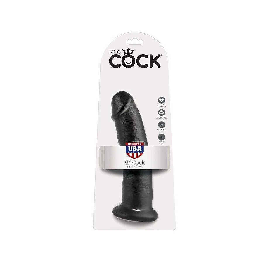 KING COCK - 9 DILDO BLACK 22.9 CM